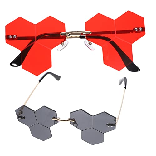 Ipetboom Frameless Sunglasses for Women Rave Glasses Disco Accessories Party for Teens and Adults