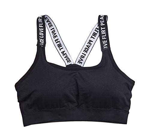 Image of Women's Nylon & Cotton Lightly Padded Non-Wired Sports Bra (32, Black1)