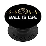 Gold, Basketball Heartbeat, Ball Is Life, EKG, Hoop Heart PopSockets PopGrip: Swappable Grip for...