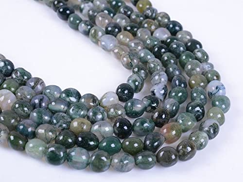 Agate mousse indienne naturelle LKBEADS éclats polis 6-7mm de qualité supérieure