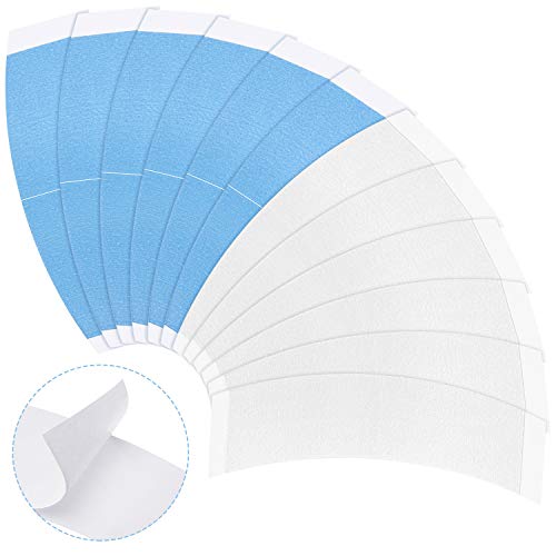 60 Pieces Hair Extension Tape Tabs Double Sided Adhesive Extension Tapes Front Support Wigs Tapes for Replacement Hair Extension Supplies (White, Blue)