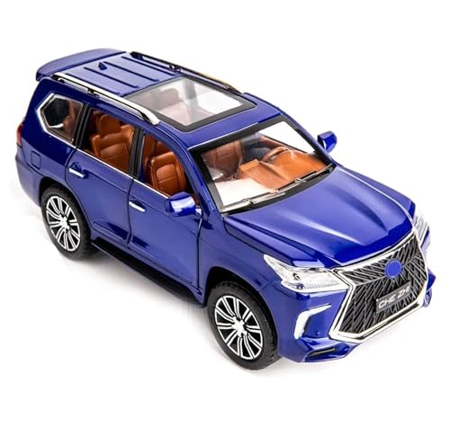 Image of New 1:24 LX570 Diecast Alloy Metal Pull Back Car with Openable Doors Music Sound and Light Vehicle Toy Car for Kids Boys