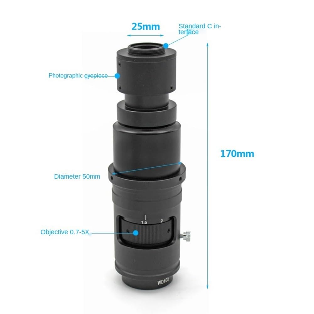 Accessori per microscopio da laboratorio Lente for microscopio 1: 7.2 Lente monoculare Ccd coms Lente for apparecchiature visive Lente d'ingrandimento digitale ad alta chiarezza