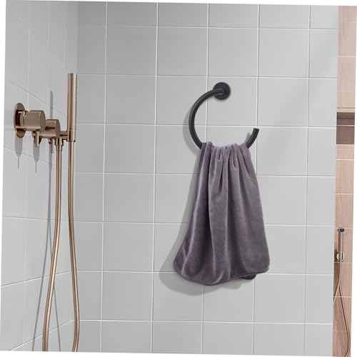 Porte-serviette mural noir mat pour douche et petite salle de bain - 5