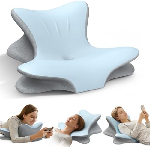 Cervical Neck Pillow for Pain Relief, Ergonomic Reading Pillow fo...