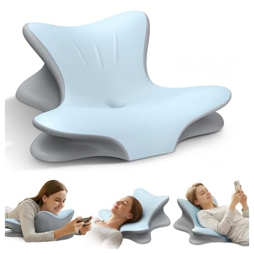 Cervical Neck Pillow for Pain Relief, Ergonomic Reading Pillow for Bed, Orthopedic Wedge Pillow Back Support Pillow, Contour Memory Foam Pillows for Sleeping, Couch Floor Use Lying, Leaning Reading