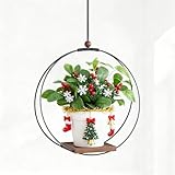 YXFOOR Hanging Planters for Indoor Plants: Macrame Plant Hanger with Sturdy Wood Base, Wall Ceiling Window Decor for Home Garden Patio Office, Housewarming Gift (Pot/Plant Not Included)