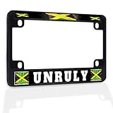 Fastasticdeals Metal Insert Bike License Plate Frame Unruly Jamaican Jamaica B Weatherproof Motorcycle Accessories Black 4 Holes Solid Insert