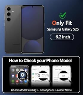 Weycolor for Samsung Galaxy S25 Case with Camera Lens Cover, HD Screen Protector, 10 FT Military Grade Drop Protection, Magnetic Ring Holder Kickstand Protective Phone Case, Navy Blue