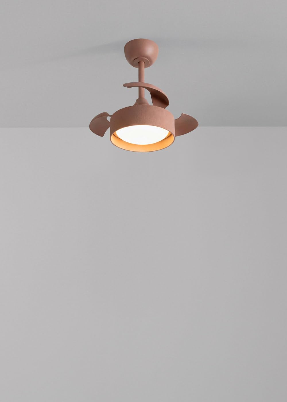 CREATE / WIND CLEAR LAMP/Ventilador de techo con luz lino moca con mando / 40W, Silencioso, Ø55 cm, 6 velocidades, aspas retráctiles, programable, función verano-invierno, luz led 3 temperaturas