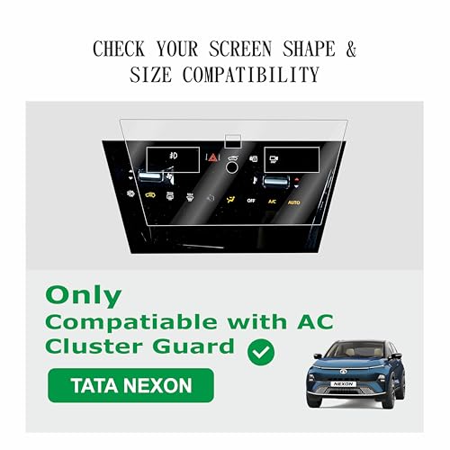 Image of OHAYO AC Panel Screen Protector for Tata Nexon 2023 Facelift Touch Ac Cluster 9H Hardness, Military Strength, Anti-Scratch, Water & Fingerprint Resistant AC Console Protection | Bubble-Free Fit | Not Tempered Glass