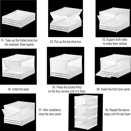 Organizador de zapatos plegable y transparente ideal para ganar espacio limpio en el dormitorio 4