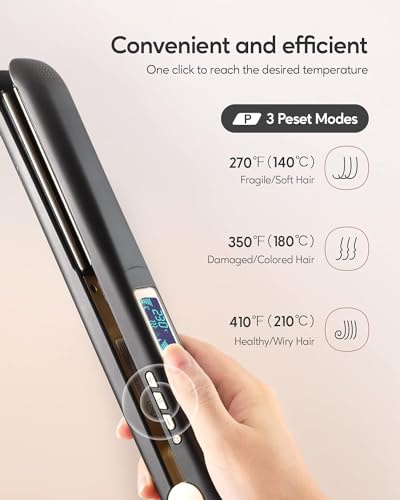 Plancha para el cabello profesional con revestimiento en nano-titanio, plancha 2 en 1 para alisar el cabello y darle brillo, plancha dual voltaje miniatura 2