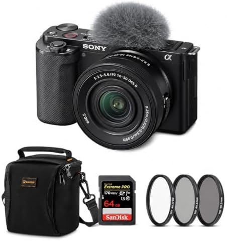 Sony ZV-E10 APS-C Mirrorless Camera with E PZ 16-50mm Lens, Vlogg...