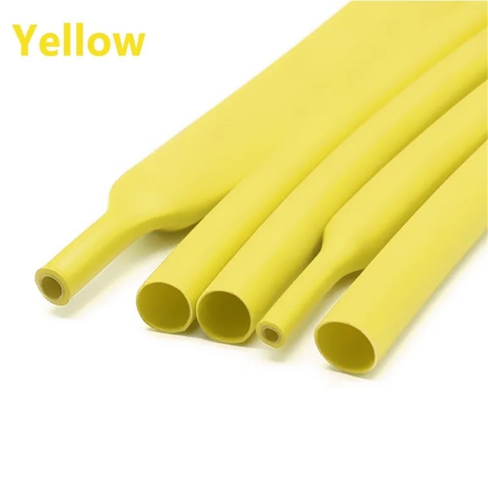 Złącze izolacji elektrycznej Rurki termokurczliwe, klej poliolefinowy 3:1, wielokolorowe, różne rozmiary | Yellow,19.1MM*10M
