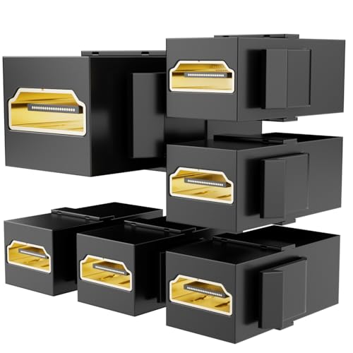 BERLAT HDMI Keystone conector hembra 4K 6 unidades negro miniatura 1