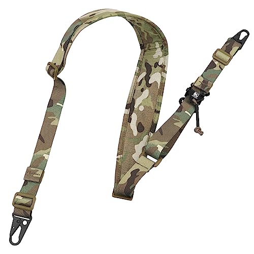 Bandoulière tactique 1/2 points pour fusil, sangle réglable et flexible avec attaches rapides en métal pour fusil, airsoft, fusil de chasse