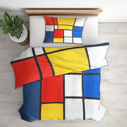 Parure de lit coloré géométrique réversible et facile à border avec zip - 2