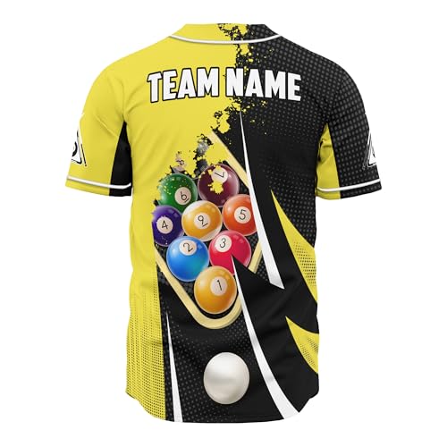 Customized Billiards Club Camiseta de Béisbol con Botones 3D Softball miniatura 4