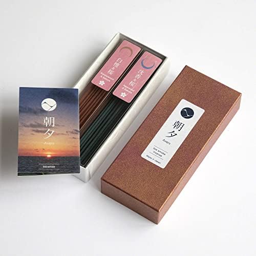 Asayu Japanese Low Smoke Incense Sticks, Sakura Cherry Blossom Blends Scents Set (Sakura + Sandalwood Blend and Sakura + Agarwood Blend), Made in Japan Quality Incense, Variety Gift Pack
