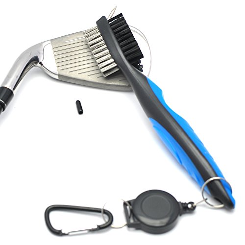 Mile High Life Microfiber Waffle Pattern Golf Towel | Club Groove Cleaner Brush | Foldable Divot Tool With Magnetic Ball Marker (Blue Towel/Brush/Fish Divot) #TOP4