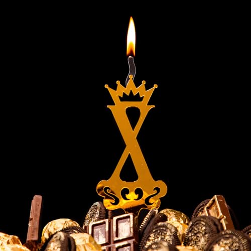 Food Safe Premium Candle Cake Topper for Birthday, Anniversary, and Custom Party Celebrations in Letters - Gold (Letter G)