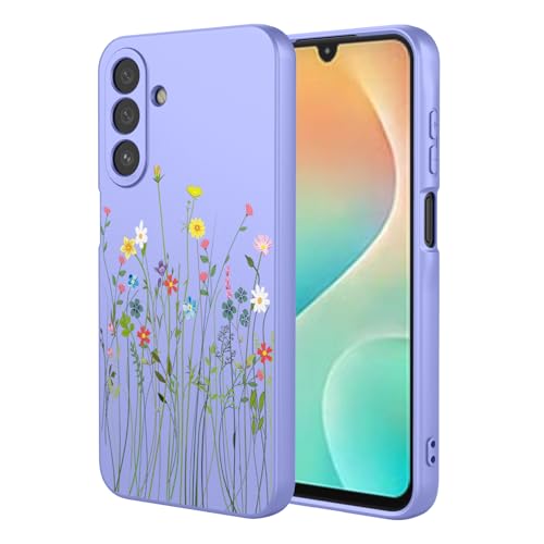 Protection Samsung M36 fleur violette coque antichoc en silicone souple