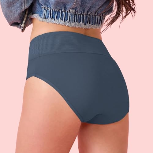 Image of Enamor Cotton Classic, All Day Comfort, High Waist Brief - Breathable, Antimicrobial with Stain Release, Outer Brushed Wide Elastic, Full Coverage - CW01