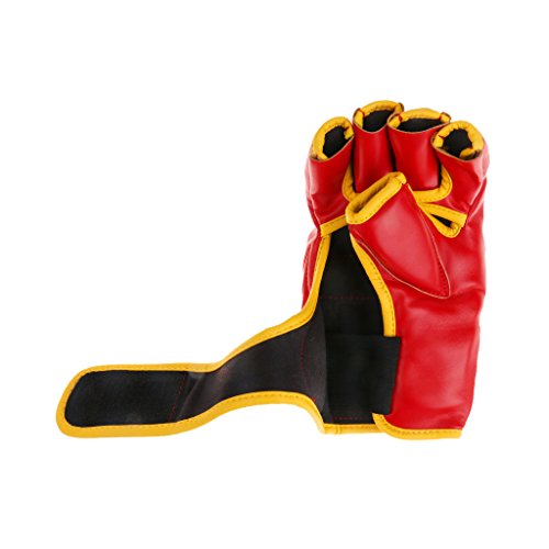LEIPUPA 1 Par Meio Dedo Sanda Artes Marciais Punch Bag Training Sparring Luvas - Vermelho