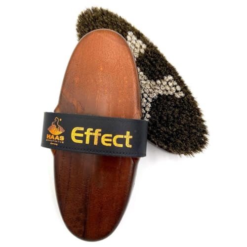 Haas - Brush Effect Brosse pour Cheval en Crins de Porc et Poils Synthétiques