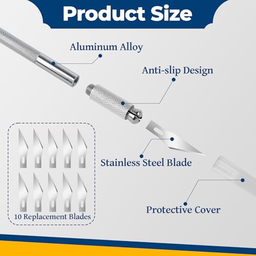 GTNCE Rakelset Zum Folieren, Rakel für Folie, Präzisionsmesser und 10 Ersatzklingen, Folienrakel, Folierungs-Werkzeug für Auto und Fensterfolie, Filzrakel, Tönungsfolie und Möbelfolie
