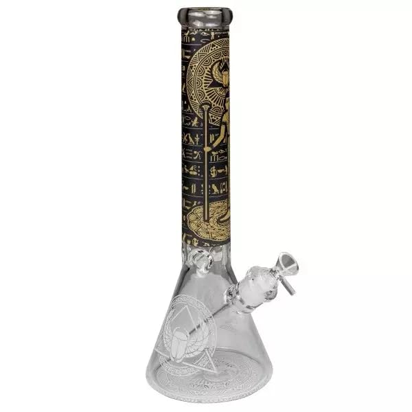 Pipa de agua de cristal Egyptian Mysteries 41 cm - Cachimba con modelo egipcio.