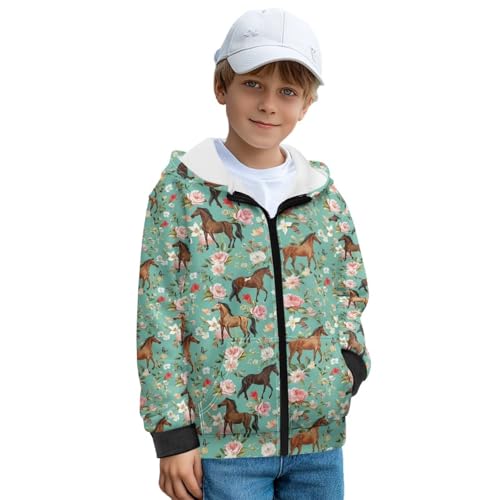 Boys Zip Up Hoodies Long Sleeve Sweatshirt Size 6-16