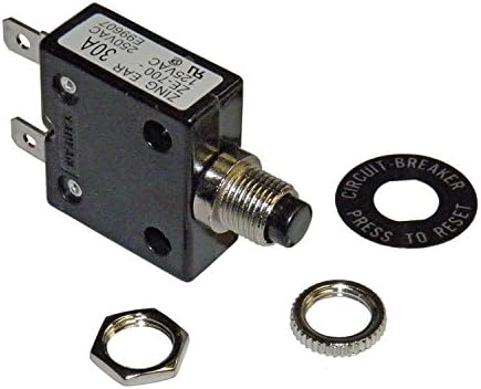 Philmore 30 Amp Push Button Circuit Breaker 32V DC or 250V AC ; B7030