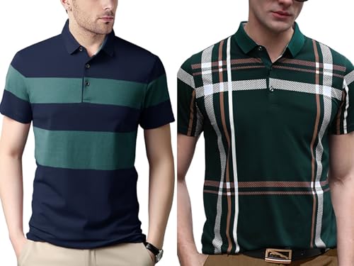 Image of Noble Monk Men's Polycotton Regular Fit Polo T-Shirt Half Sleeves |Polo Collar | Casual T-Shirt