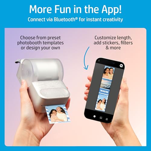 Image of HP Sprocket Panorama Instant Portable Color Label & Photo Printer (Grey) Gift Bundle with case, Zink roll, Photo Album, Markers, Stickers and Frames