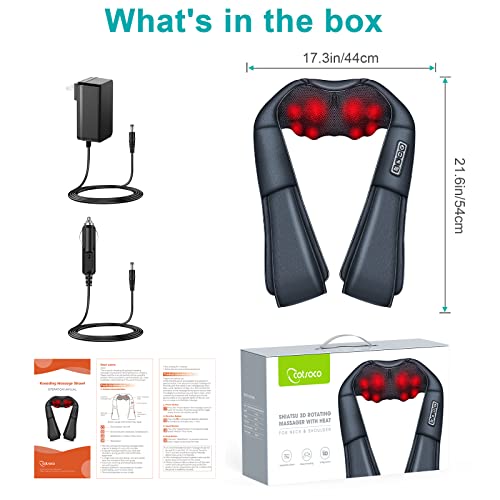 Cotsoco Back Massager,Shiatsu Shoulder And Neck Massager With Heat, Electric Deep Tissue Massage Pillow For Body Muscle Pain Relief,Best Gifts For Mom Dad Women Men,Home, Office And Car Use #TOP7