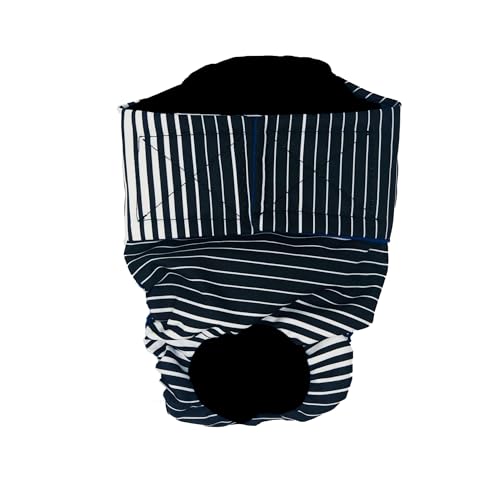 Swim Diapers for Hydrotherapy Dogs - Made in USA - Black Stripes Waterproof Swim Diaper for Dogs, M, with Tail Hole
