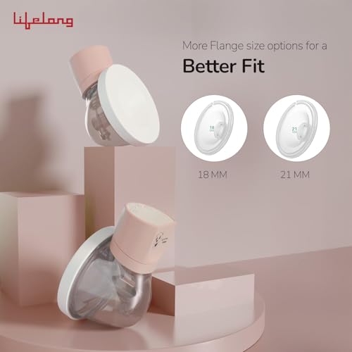 Image of Lifelong Cuppy Milk Wearable Breast Pump Electric for Feeding Mothers - Hands Free Breast Feeding Machine |Rechargeable| BPA free| 3 Modes 10 levels | 18, 21, 24 Flange Size| 1 Yr Warranty on Motor