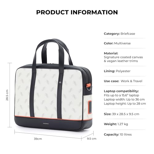 Image of Mokobara Teppanyaki Briefcase | Fits 15.6 Inch Laptop, 10L Capacity | Premium Coated Canvas, Water-Resistant, Ergonomic Design, Detachable Shoulder Strap