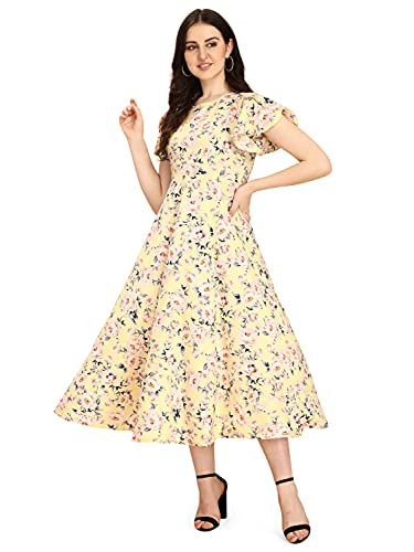 Image of Oomph! Women's Crepe A-Line Maxi Dress - Daffodil Yellow (md301xxxl)