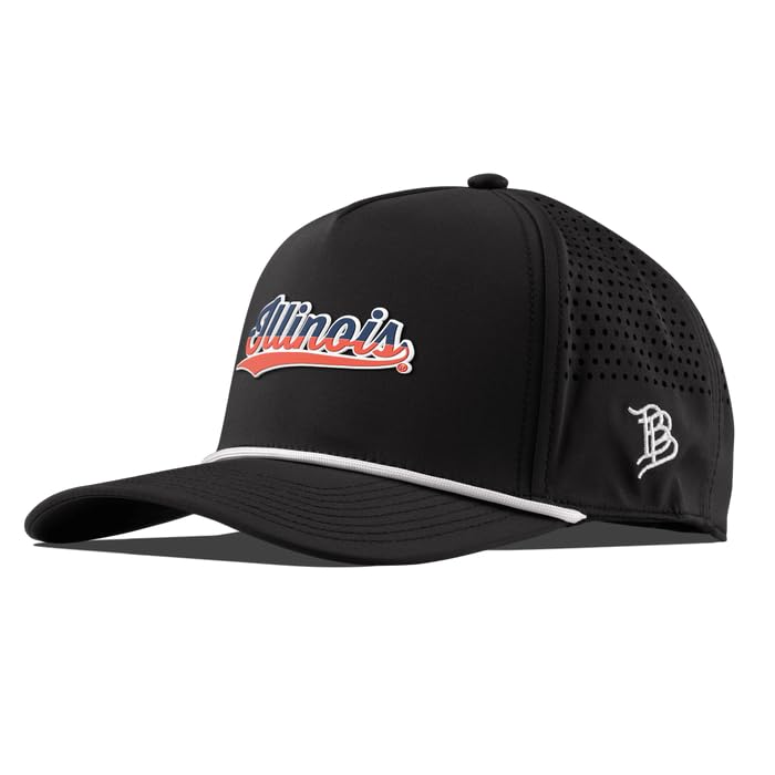 Branded Bills Officially Licensed x University of Illinois Illini Black 5-Panel Illinois Script PVC