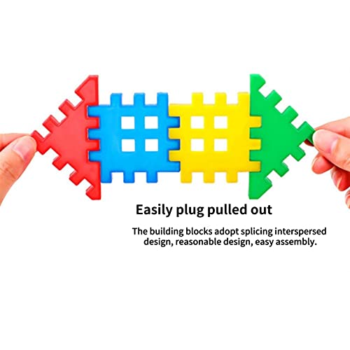 Image of Building Blocks 70-pcs,Toy Building Block for Ages 3 4 5 6 7 8,Fun Blocks for Toddlers,Waffle Interlocking Building Blocks,Boys and Girls Toys (70pcs-01)