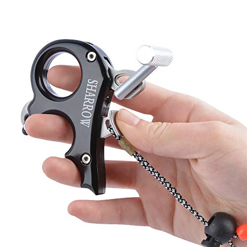 Sharrow Archery Release Aids 3 Fingers Compound Bow Release Aids Gear Compound Bow Accessory (Black) #TOP4