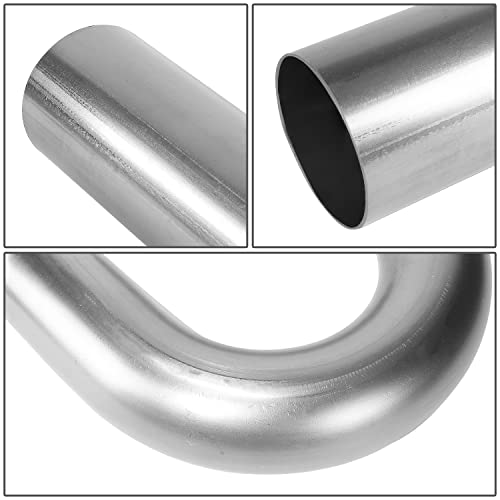 Image of DNA MOTORING ZTL-PP-30-180-RAW 180 Degree U-Bend DIY Custom Mandrel Exhaust Tubing,3 inch OD,Universal Fit,Mild Steel