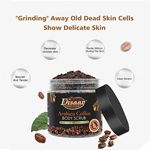 Disaar Beauty Arabica Coffee Body Scrub Remove Dirt Aging Cuticles Reduce Cellulite Refine Pores Nourish Moisturize Skin 200Ml/6.76Fl.oz #TOP7