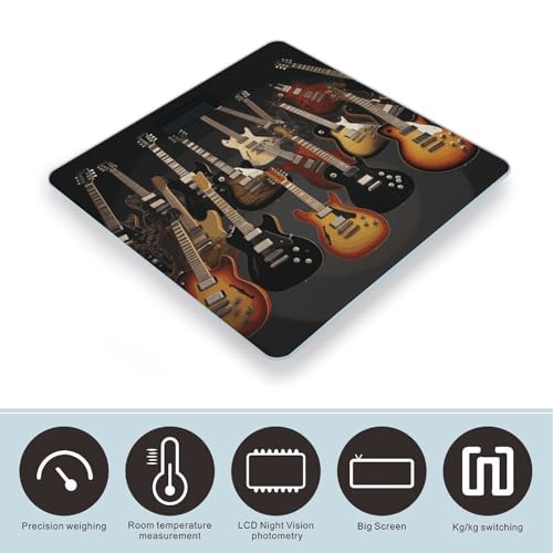 Báscula digital de vidrio templado para baño con pantalla LED miniatura 3