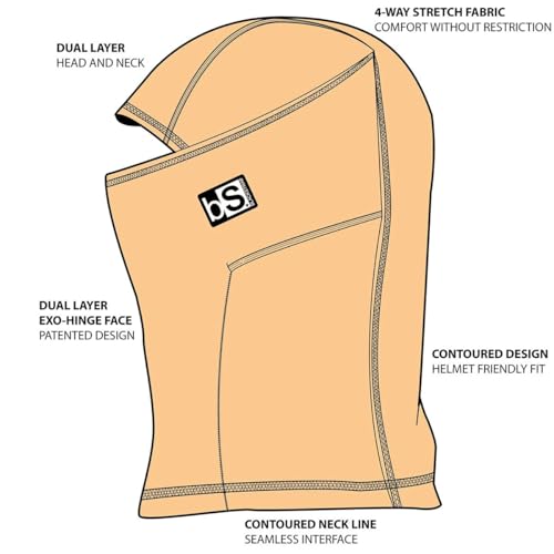 Image of BLACKSTRAP Kids' Expedition Hood Dual Layer ExoHinge Balaclava Ski Mask, Compatible, Comfortable for Kids, [Insert Color]