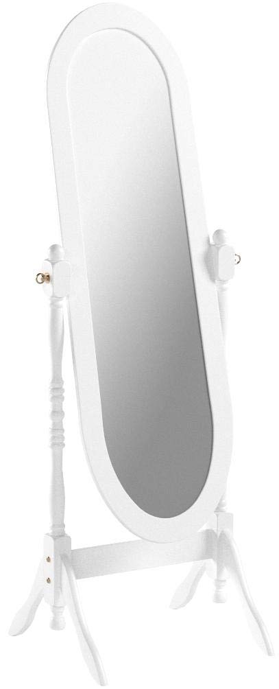 Home Discount - Espejo basculante Nishano Cheval, Espejo vestidor con peana, tamaño Grande, Color Blanco