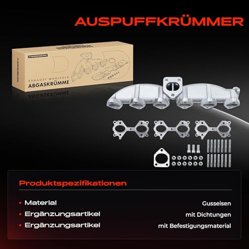 Auspuffkrümmer Guss Auspuff Krümmer für 3er E46 5er E39 E60 E61 7er E65 X3 E83 X5 E53 2.5L 2.9L 3.0L Diesel 1995-2010 11622248166